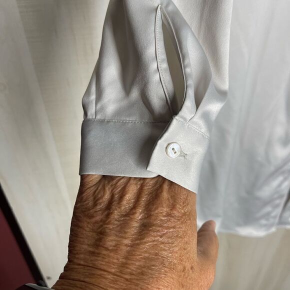 Eileen Fisher silver gray long tunic top, size XS - Picture 7 of 15